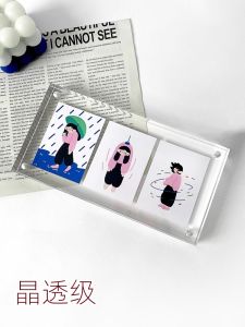 Khung Ảnh Acrylic Magnets Crystal Display Stand Small Card Concert Ticket Photo Card Brick Display Frame Đồ Trang Trí Nhà Hiện Đại Đơn Giản