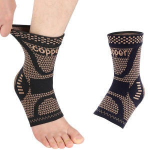 1PC Copper Ankle Brace Support for Men & WomenAnkle Compression Sleeve Socks for Plantar Fasciitis Sprained AnkleSports