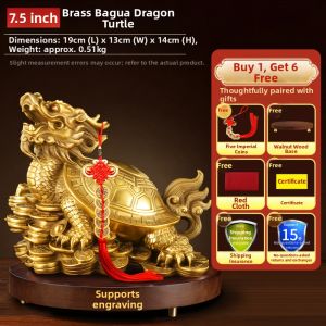 BINYUE | Brass Dragon Turtle Ornament Home Decor