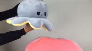 (MIỄN SHIP TẶNG HENIKEN) GẤU BÔNG BẠCH TUỘC 2 MẶT CẢM XÚC VẢI SIÊU MỊN