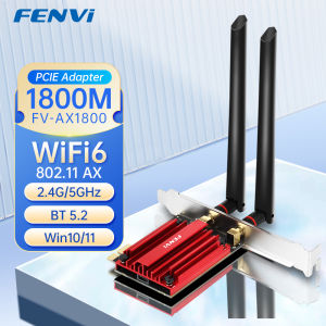Fenvi | FENVI AX1800 WiFi 6 PCI-E Wireless Adapter BT 5.2 1800Mbps Dual Band 5Ghz/2.4Ghz 802.11AX MT7921 Network Wi-Fi 6 Card Win 10/11
