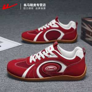 Warrior Mens Casual Sports Shoes Deqin Style Trendy Youth Flats Lightweight round Toe Lace-Up PVC Outsole Spring Autumn