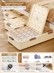 XINGYOU | Moisture-Proof Flat Underbed Storage Box with Wheels