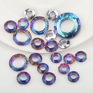 8-20MM 20Pcs Multi Size Large Hole Circle Angel Ring Mixed Color Series Nail Pendant Glass Jewelry Diy Handmade Accessories