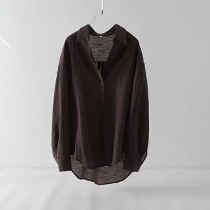 XIBAIYI | UV Protection Loose-fit Shirt Retro Long Sleeve Oversized Summer Clothing