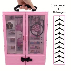 Doll Accessories Wardrobe Fashionistas Closet Portable Fashion Toy Fold-out Clothing Rack Collecting Doll Clothes Accessories