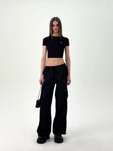SMFK | Hug Fitting Elastic Round Neck Short T-Shirt