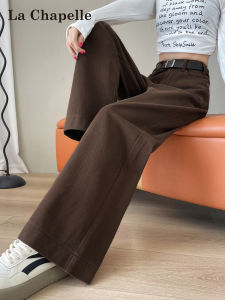 High Waist Wide Leg Floor Length Denim Jeans Womens Autumn Vintage Loose Drapey Coffee Color Small Size Straight Leg Pants