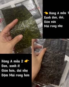 100 lá Rong biển làm cơm tam giác HÀNG A CHUẨN xanh đen dày thơm ngon bao rách