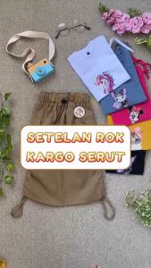 SETELAN ROK CARGO TALI SERUT ANAK 1-10 TAHUN