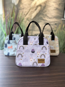 กระเป๋าใส่กล่องข้าวมื้อเที่ยงแบบกันน้ำ กันน้ำมัน สำหรับเด็กนักเรียน นักศึกษา นักธุรกิจ กระเป๋าใส่อาหารสำหรับเดินทาง ผ้าไนลอน