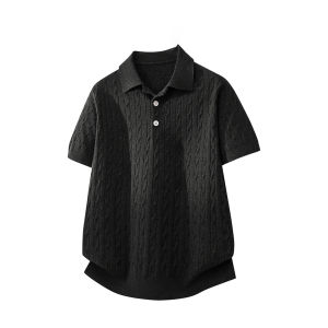 Old Money Style Short Sleeve Knitted Polo Shirt Set