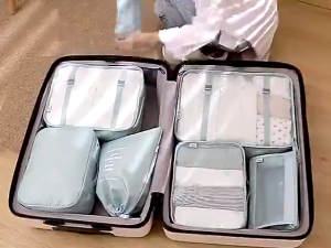 (COD)7/10-in-1 Pcs Travel Organizer Luggage Suitcase Pouch Foldable Waterproof Set Thickened Zip Storage Bag#cd003#cd008#cd010