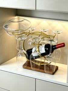 Inverted Glass Hanging Wine Organizer and Decanter Stand