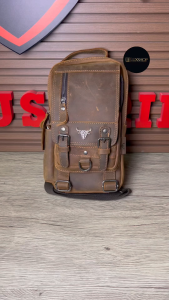 Full Cow Leather Chest Bag Men Beg Dada Crossbody Bag Sling Shoulder Bag