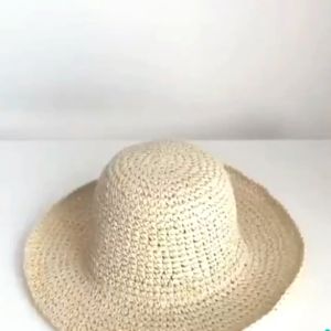 Fashion Beach Hat Bucket Pocketable Sunscreen Summer Protection Khaki Beige Wide Brim TH