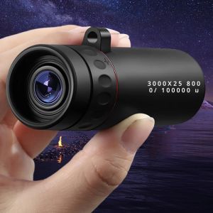 3000x25 ตาข้างเดียว HD ซูมมืออาชีพผู้ใหญ่ตาข้างเดียวและกล้องโทรทรรศน์พกพาขนาดเล็ก เหมาะสําหรับการตั้งแคมป์กลางแจ้งและการล่าสัตว์