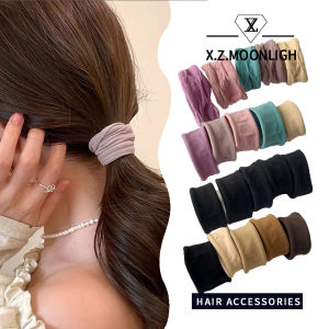 X.z.moonligh หน้ากากหางม้าสูงที่รัดผมสำหรับผู้หญิงเชือกรัดผมที่ความยืดหยุ่นสูงและทนทานเพื่อผูกหนังศีรษะและคาดศีรษะ