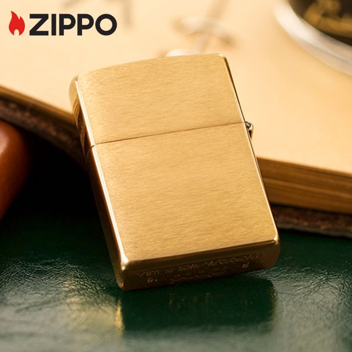 Classic Brushed Solid Brass Windproof Lighter