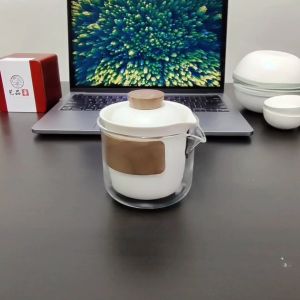 Premium Portable Ceramic Travel Office Tea Infuser Set with Protective Case Bag Teaveas Chinese Tea Set Gift Teapot Gongfu Tea 茶具 功夫茶