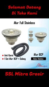 Afur Saringan Set Bak Cuci Piring Dapur & Saringan Sampah Wastafel Afur Full Stainless Steel