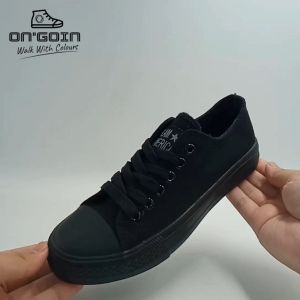 Slam America Canvas Basic Black School Shoes Size 34-46 Kasut Canvas Sekolah Hitam By OnGoin Official