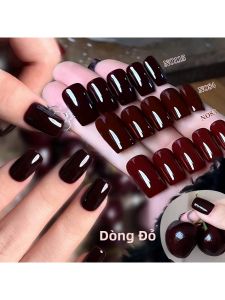 Bộ 3 Sơn Móng Tay Gel Màu Đỏ Bóng Mượt Và Lì Khô Bằng Đèn UV/LED Không Chì Không Cồn Dùng Cho Tiệm Làm Móng Và Làm Móng Tại Nhà