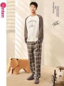 FENTENG | Autumn Spring Long Sleeve Cotton Sleepwear Sets
