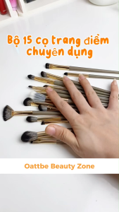 bộ cọ trang điểm 15 cây makeup chuyên dụng dành cho kẻ mắt cọ tạo khối bóng mũi rãnh mắt má hồng