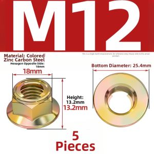 TIANZHUOJINSHU | Stainless Steel Anti-loosening Lock Nut Hexagonal Self-locking with Nylon Slip-resistant