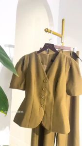 [Voucher 15% MOV 199K cap 100K Áo kiểu nữ HeraDG dáng peplum cổ tim 4 khuy bọc trang trí sang trọng thanh lịch chất tuytsi cao cấp SAKBD1003
