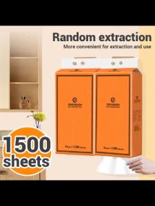 【Buy 2 Take 2】1500 Sheets Wall-Mounted Tissue Paper Towel Large Size Paper Super Tough Toilet Paper
