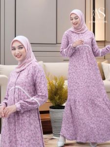 BAJU GAMIS RAYON RAUNA PRIDE RGD 45 DUSTY / BAJU GAMIS MOTIF RAUNA RGD 45 DUSTY / PROMO BIG SALE AKHIR TAHUN DISC 30% / TOKO GROSIR BAJU BRANDED RAHNEM RAUNA