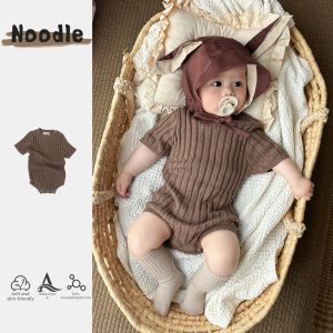 Lightweight Short Sleeve Knitted Romper for Infant