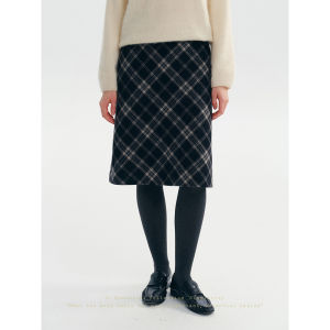 SHEITAOZI | Classic Plaid High-Waist Slimming Versatile Mid-Skirt