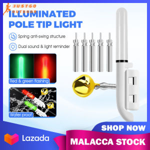 Free Battery Fishing Bite Alarm LED Rod Lampu Loceng Joran + LED Rod Tip Lightstick Pancing Malam Float Fishing Gear鱼竿哨灯