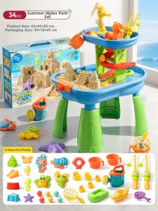 MABAOMABAO | Multifunctional Water Play Table with Fishing and Waterfall Features
