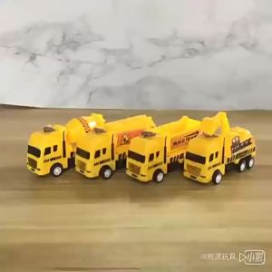 4Pcs Inertia Pull Back Car Toys Baby Toys Mini Excavator Truck Rubbish Truck Fire Truck Educational Toys For Kids Lootbag Filler / Paninda