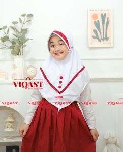 Jilbab Anak Sekolah AYUMI Kancing Tali Serut Belakang/ Kerudung Sekolah SD Tali Serut