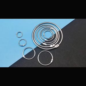 2sql 10PCS Notebook Scrapbook Clips Plated Nicked Loose Leaf Binder Hinged Rings Office Binding Supplie Calendar Album DIY Tool Metal Silver