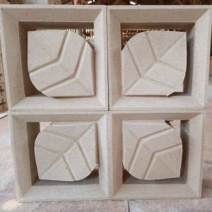 Roster beton minimalis Motif Daun/ Hiasan dinding Warna putih abu merah / Lubang angin anti tampias