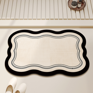 Bathroom Anti-Slip Water Absorbent Soft Mat Door Entrance Toilet Carpet Modern Simple Style Natural Rubber Home Use Rug