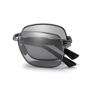 Folding Photochromic Sunglasses Alloy Frame Square Outdoor Polarized Driving Sun Glasses Men Women Resin Non-Spherical Lens