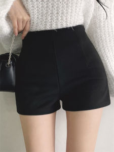 Quần Short Nữ Ống Đứng Cạp Cao Thường Ngày Mùa Xuân Thu Quần Ống Rộng Màu Đen Quần Dài Đến Mắt Cá Chân