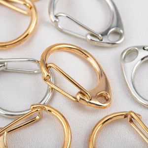 10pcs D Snap Hook Lobster Clasp Clip Keychain Rings Buckle Keyring Connectors for DIY Key Chain Making Supplies