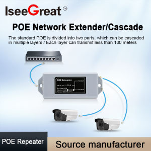 1 In 2 Out Gigabit Standard POE 1000M Network Extender Cascad Repeater Rj45 Comply With IEEE 802.3AT/AF For IP Camera Switch