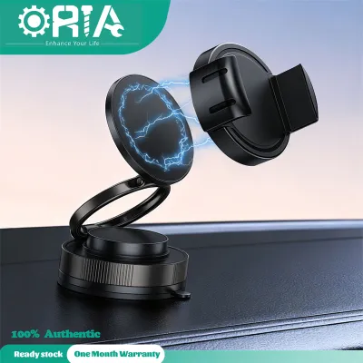 ORIA 2-in-1 Car Phone Holder Car Mount 360° Rotatable Vacuum Suction Dashboard Mount Cell Phone Automobile Cradles Magnetic Snap for iPhone 12-17 Clip Clamp for Android 4.7-6.9 Inch All Smartphones