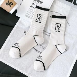 Fall and Winter New Arrival Match with Martin Boots Knee Socks Socks Pure Cotton Men and Women Couple Instagram Mesh Red Tide Outwear Socks Letter Socks