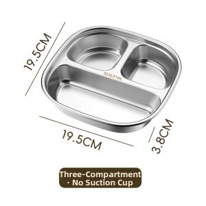 DEMING | Stainless Steel Suction Partition Plate for Baby