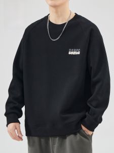 ROMON | Loose Casual Long Sleeve Round Neck Sweatshirt For Men Romon Brand Fashionable Solid Color Base Shirt Trendy Top For Autumn